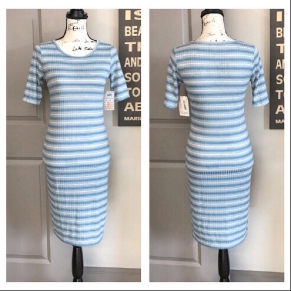 💕NWT Beautiful Striped Lularoe Julia Style Dress - Picture 5 of 15